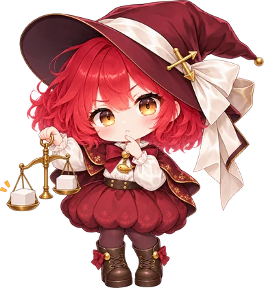 天びんを手に、どちらが良いか考える Mira